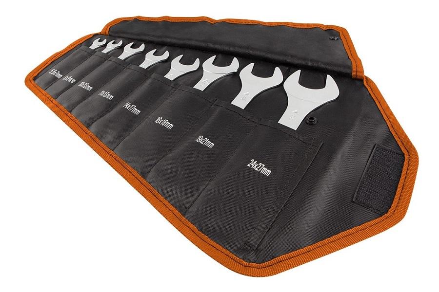Double-Ended Open-End Wrenches 5.5-27Mm Set Of 8 - T N09-860