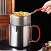 Stainless Steel Kitchen Deep Frying Pot With Strainer Basket Tong Chicken Fried Pan Strainer Cooking Tools