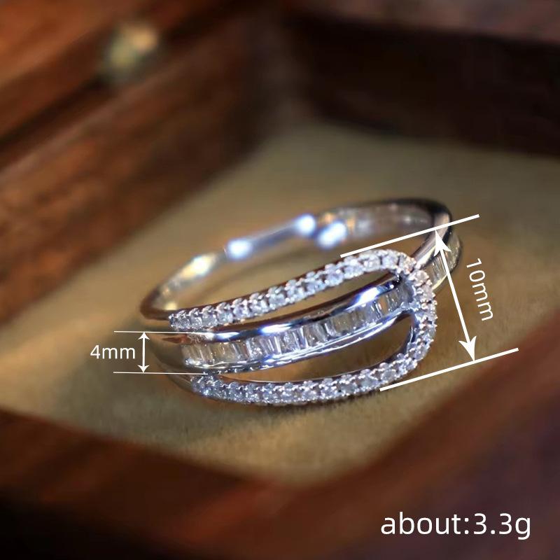 Light Luxury Ring For Women, Niche Ring With A Sense Of Design, Micro-Inlaid Zircon Chic Jewelry.