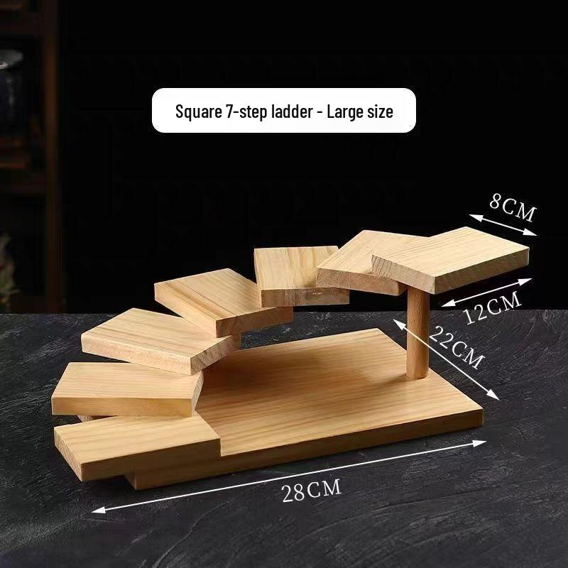 Artistic Wooden Tiered Platter for Sushi, Barbecue, and Hot Pot - Creative Restaurant Tableware Dish Plates