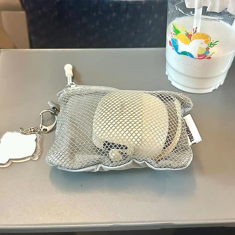 Simple Grid Storage Bag Double-zipper Bag Portable Makeup Bag  Mesh Miscellaneous Bag  Mesh Gauze Bag