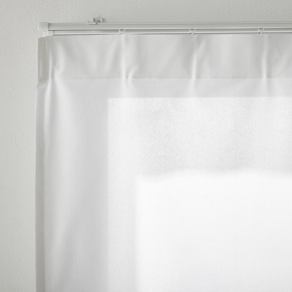 MUJI Polyester Lace 100cm Wide X 176cm 84759710 Mildew-Resistant Non-Pleated Curtains, Long, Off-White,
