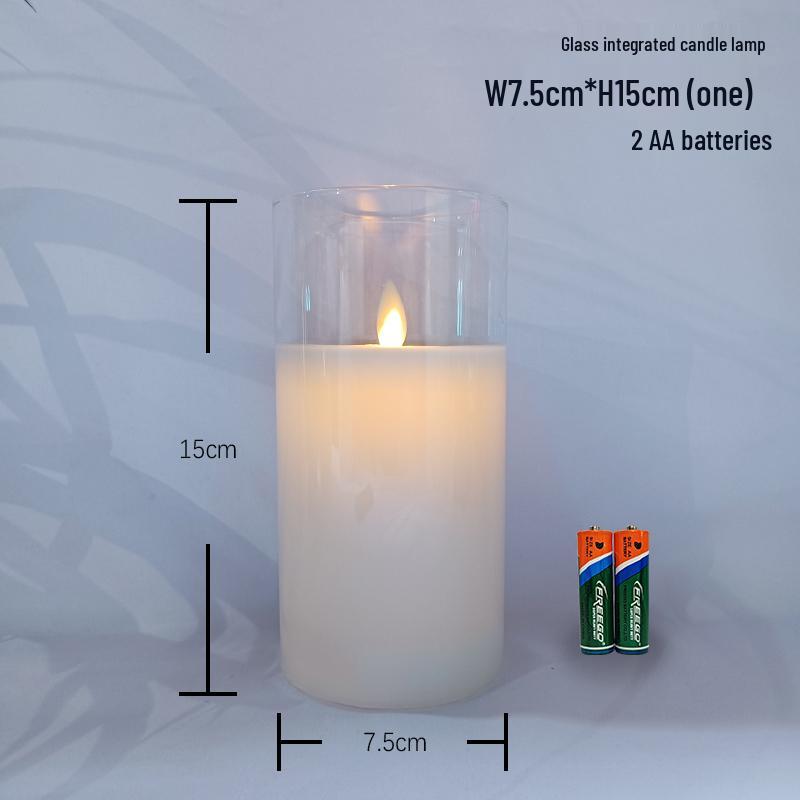 Remote-Controlled LED Glass Candle Lamp with Flickering Flame - Ideal for Romantic Home Decor and Weddings