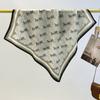 Retro light luxury high-end carriage cotton and linen scarf, spring and autumn new 71cm small square scarf, foreign-style decorative versatile scarf
