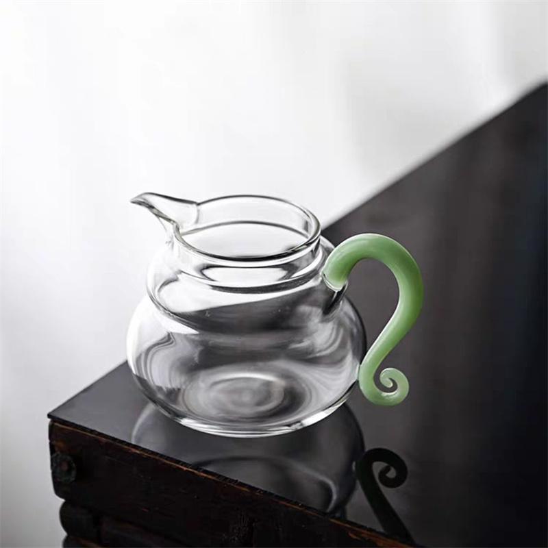 

280ml Gourd Shape Heat-resistant Glass Tea Ceremony Tea Mug Fair Cup Tea Dispenser Chahai Kung Fu Tea Set Accessories Teaware 280ML