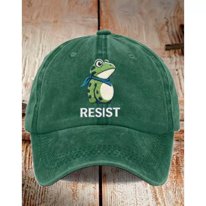 Frog Resists Washed Cotton Hat Men's Old Daddy Hat Vintage Printed Soft Top Baseball Cap