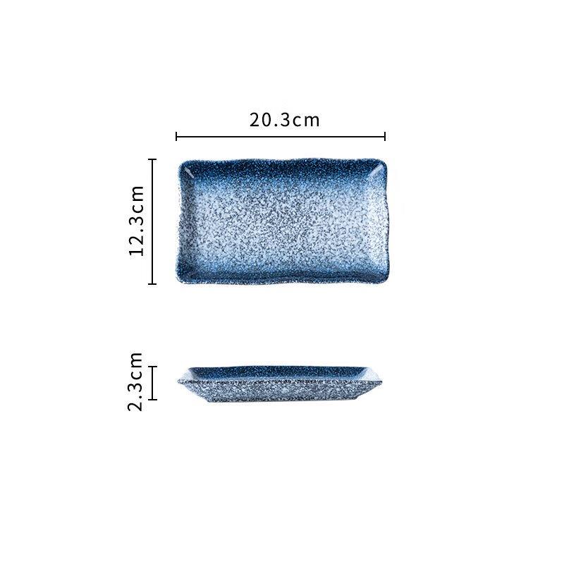 ZISIZ Rectangular Wave Ceramic Serving Plate