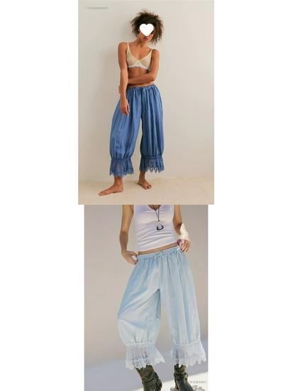 2026 European Spring Women's Lace Tie-up Pajama Shorts – Comfortable & Skin-friendly