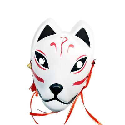 Hand-Painted Full Face Mask Demon Kitsune Cosplay PVC Masquerade Halloween Cartoon Character Mask In Stock