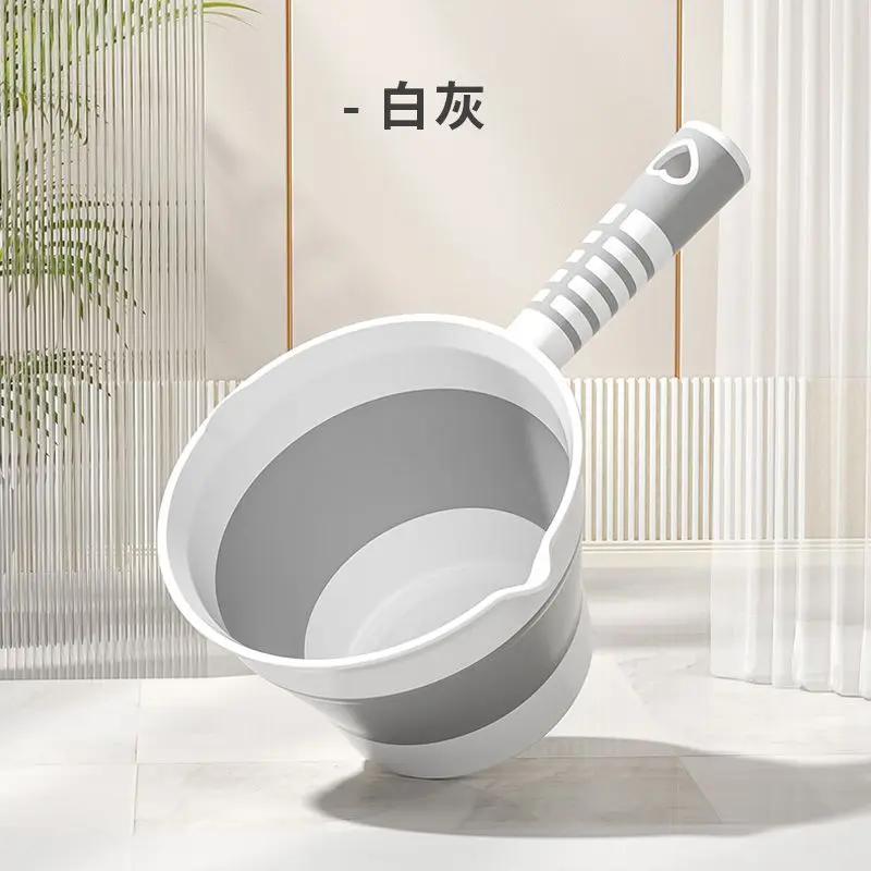 

Складной ковш для воды Домашняя кухня Креативный Портативный Дорожный Уличный Утолщенный пластиковый плавающий ковш Длинная ручка Ложка для воды для ванны