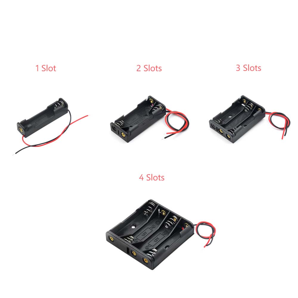 1X 2X 3X 4X ABS 1 2 3 4 Slot Battery Holder Batteries Container Battery Box Battery Storage Boxes