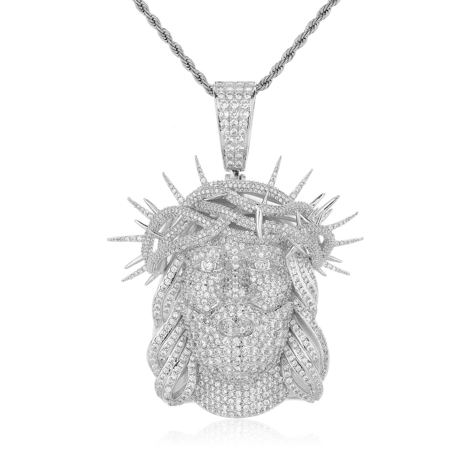 

European and American hip hop people avatar pendant full of diamonds zircon pendant street personality trendy brand portrait jewelry accessories