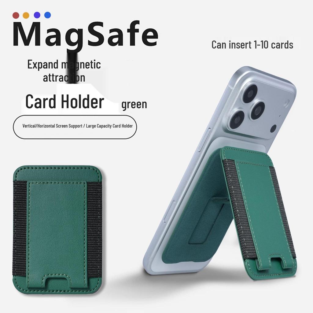 MagSafe Magnetic Card Holder Stand - Multifunctional PU Leather Universal Phone Accessory.