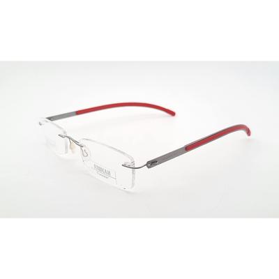 RSINC Rimless frame/eyeglass/Spectacle,Leather Stich Optical, For Men And Women,  Red (IB-14) N2 4C-R6R1-MA2A