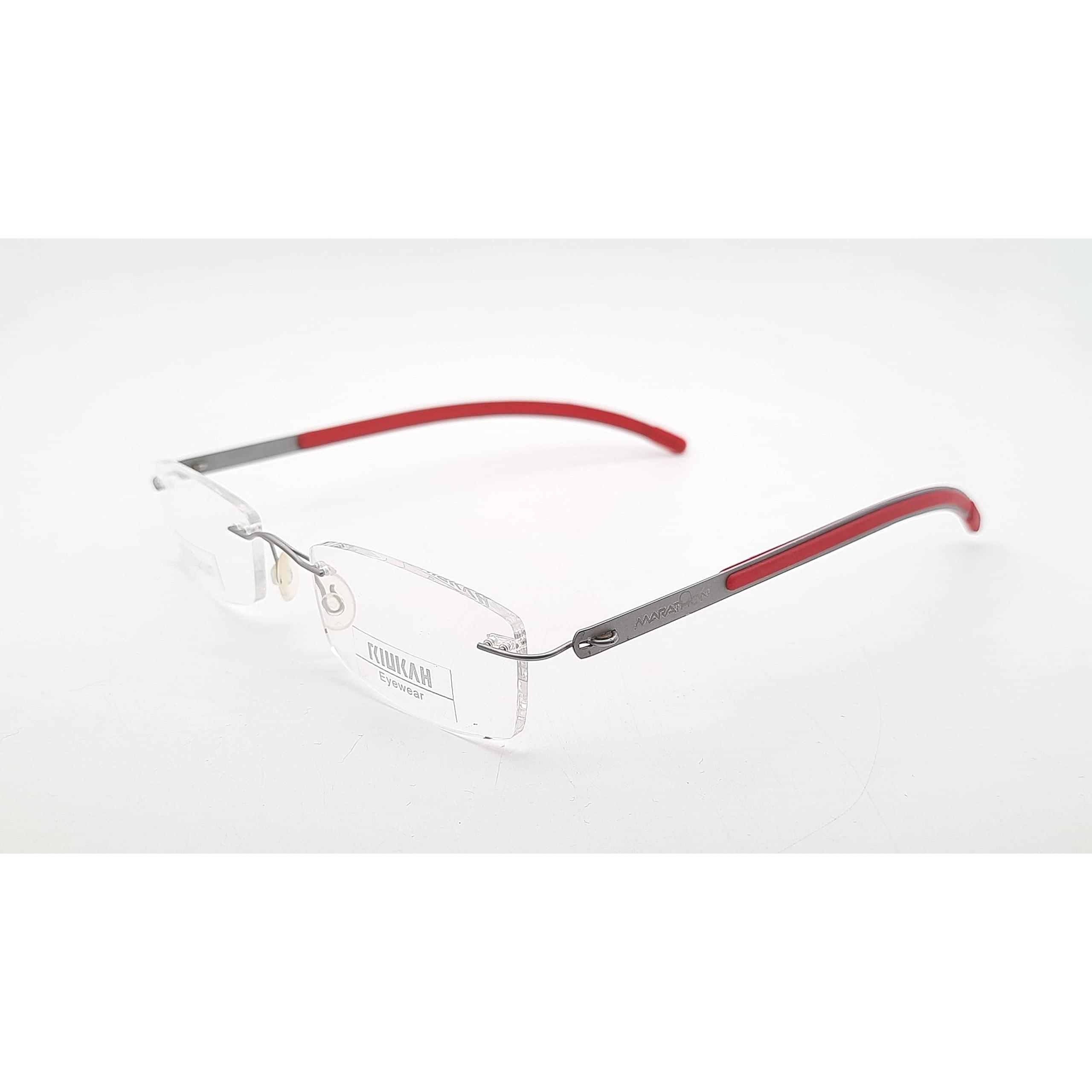 

RSINC Rimless frame/eyeglass/Spectacle,Leather stich Optical, For Men And Women, Red (IB-14) N2 4C-R6R1-MA2A