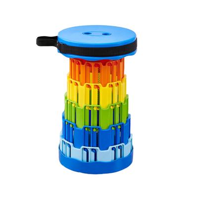 Portable Collapsible Stool Retractable Chair Height Adjustable Strong Load-bearing Stable Lightweight Folding Stool Chair