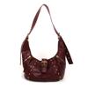 Oil Wax LeatherRetro American Style Locomotive Style Underarm Bag Y2K Shoulder Bag  Travel