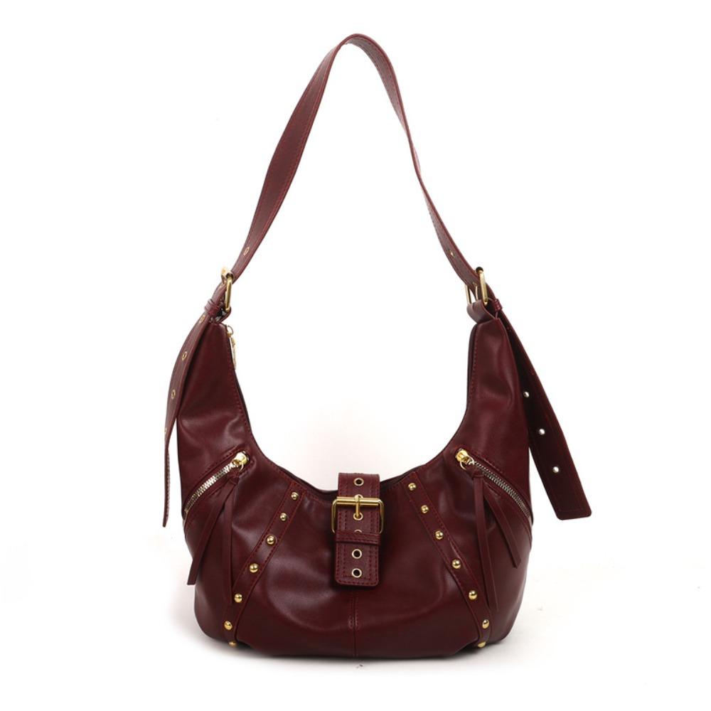 

Fashion Design Rivets Buckle Crossbody Bag Y2K Shoulder Bag Girls красный