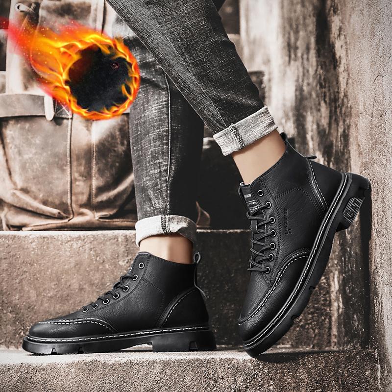 Nová móda Podzim a zima Pánské vysoké boty Martin Studenti Muži Chlapci Trendy Pracovní obuv Měkká podešev Ochrana práce Martin Tenisky
