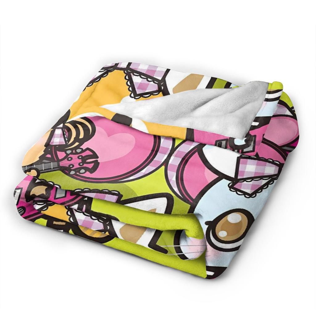 Aggretsuko Cartoon Band Warm Soft Blanket  Child Plush Bedding Throws Street Trend Couch Bed Flannel Bedspread Sofa Bed Cover