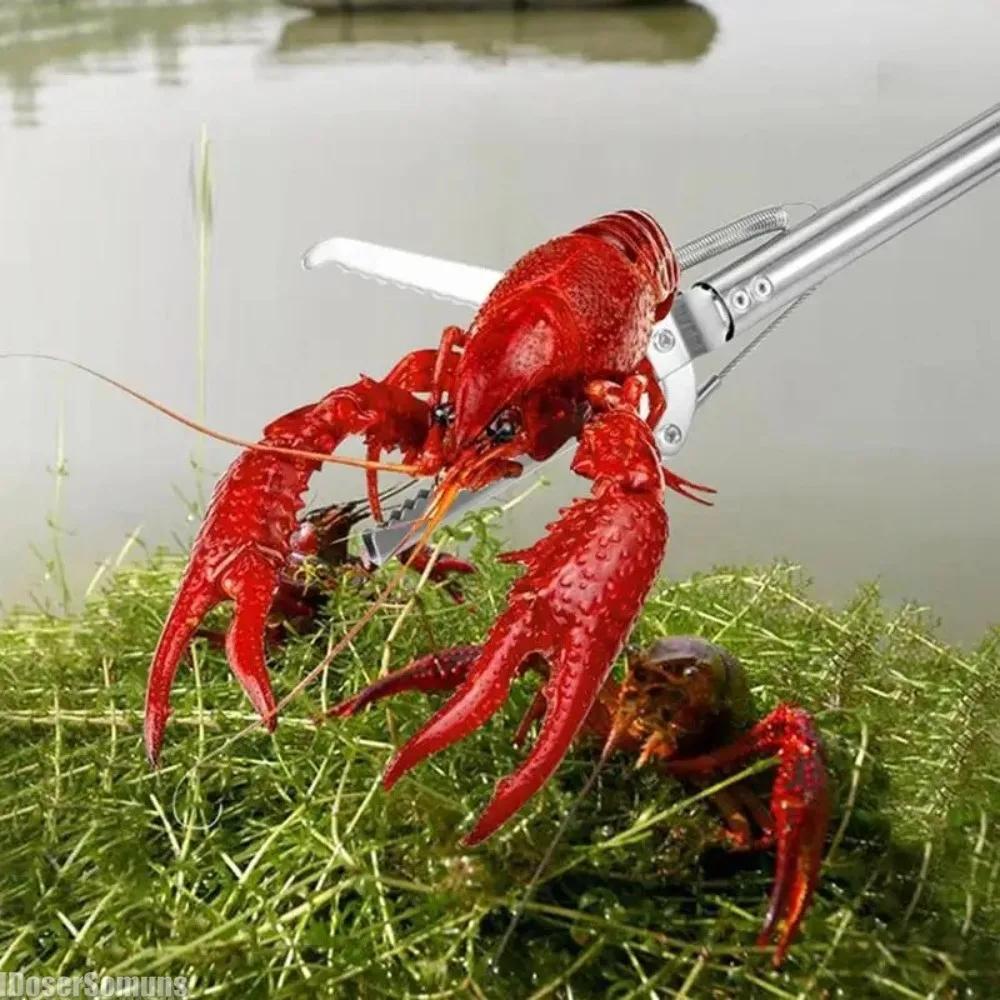 Stainless Steel Snake Tongs Two Types Head Foldable Reptile Grabber Tool Snake Hook Catcher Catcher Tool for Outdoor