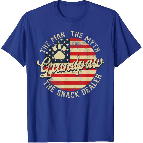 Grandpaw The Myth The Snack Dealer Fathers Day Dog Grandpa T-Shirt