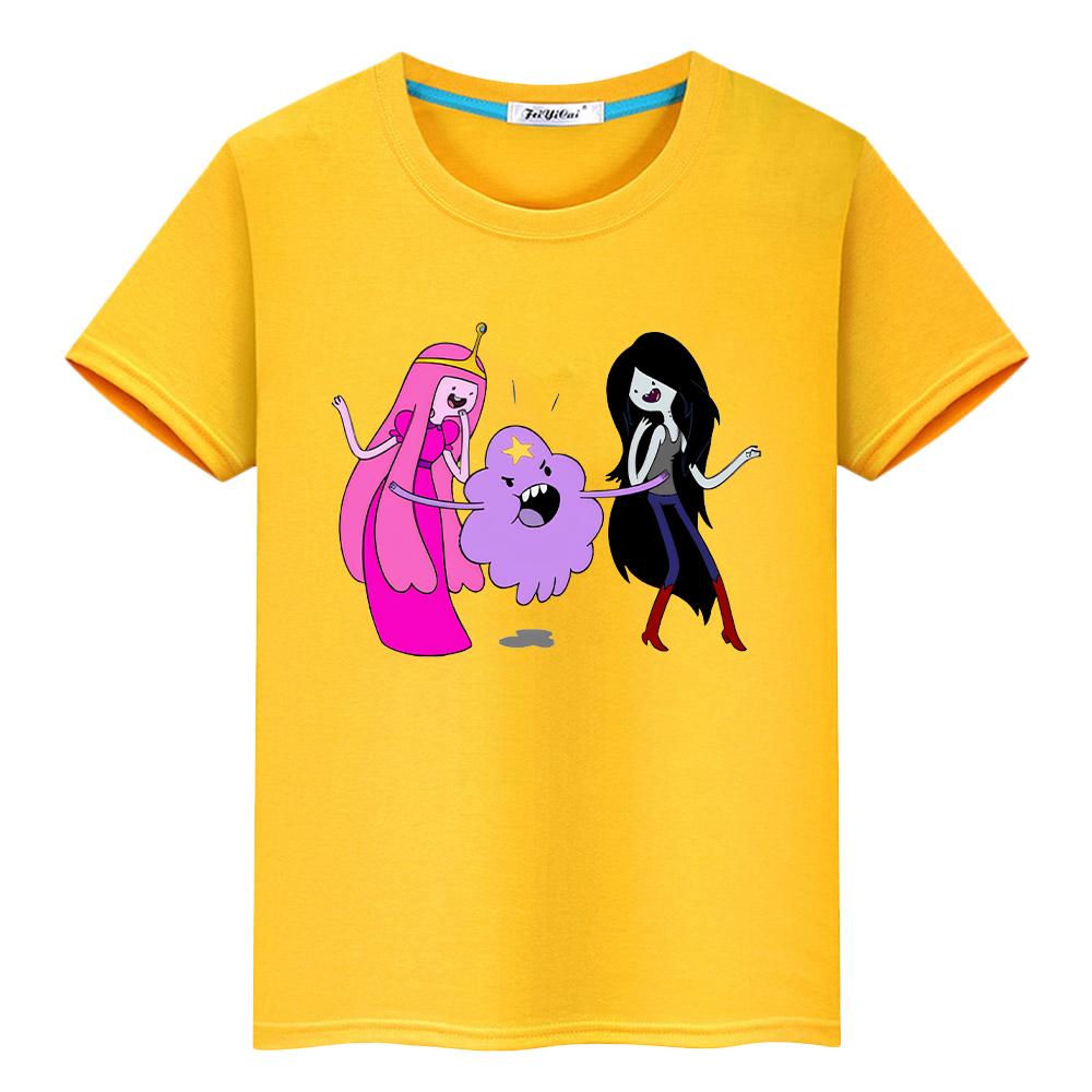 adventure time t shirt for kids boy 10years toddler girl clothes 100%Cotton Anime Short Tops pride tshirt y2k kids clothes girls
