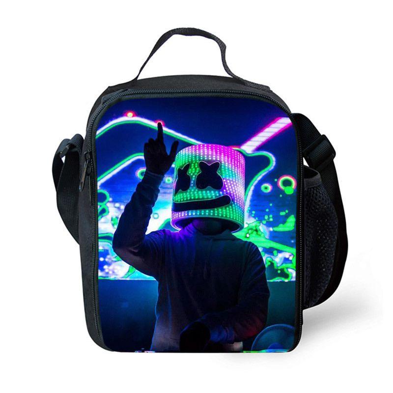 Marshmallow DJ Lunchtasche - Große Kapazität Thermoisolierte Kühltasche für Schüler und Picknicks