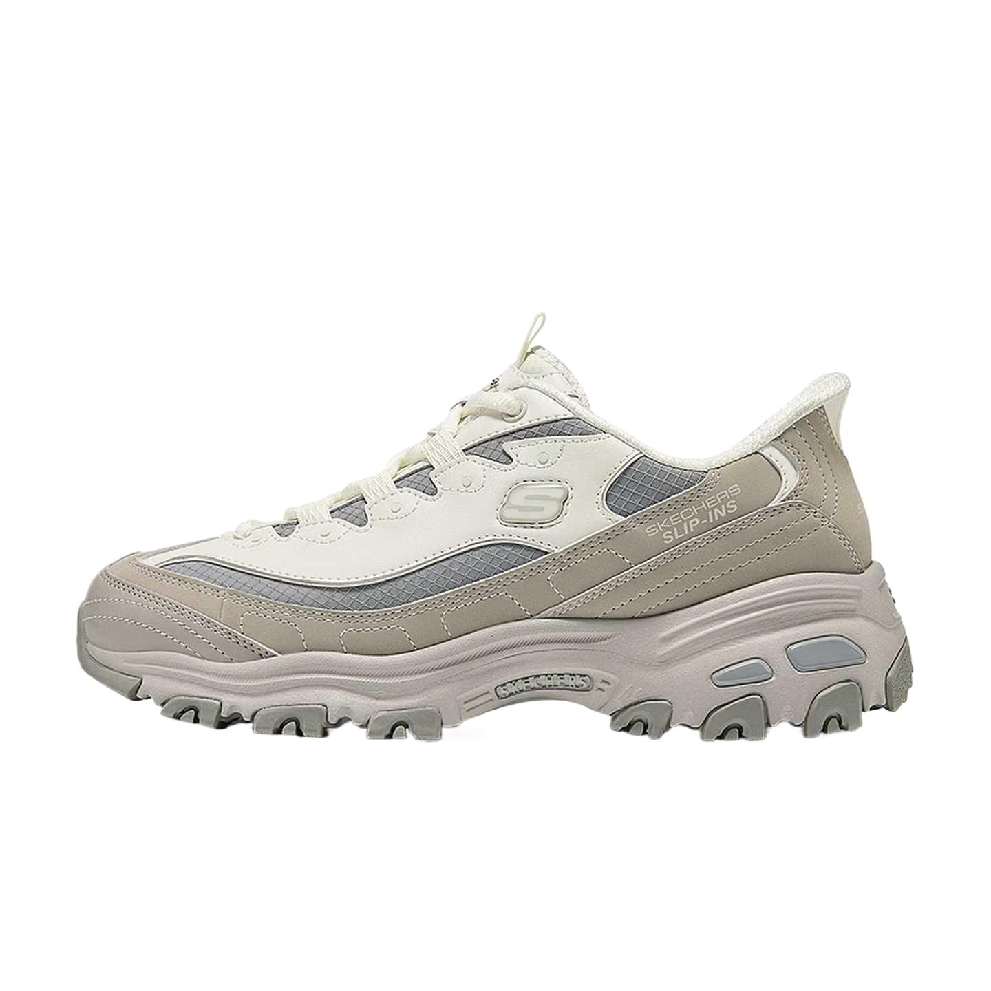 Skechers DLites Slip-Ons Round Toe Comfortable Shock Absorbing Breathable Dad Shoes Women sneakers 150864-NTGY 35