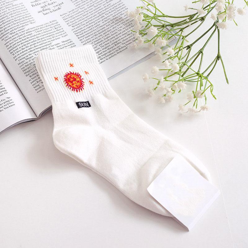 [COSPLACOOL]Harajuku Planet Point Yarn Funny Socks Japanese Creative Moon Stars Socks Women Warm Cute Novelty Femme Sokken Meias