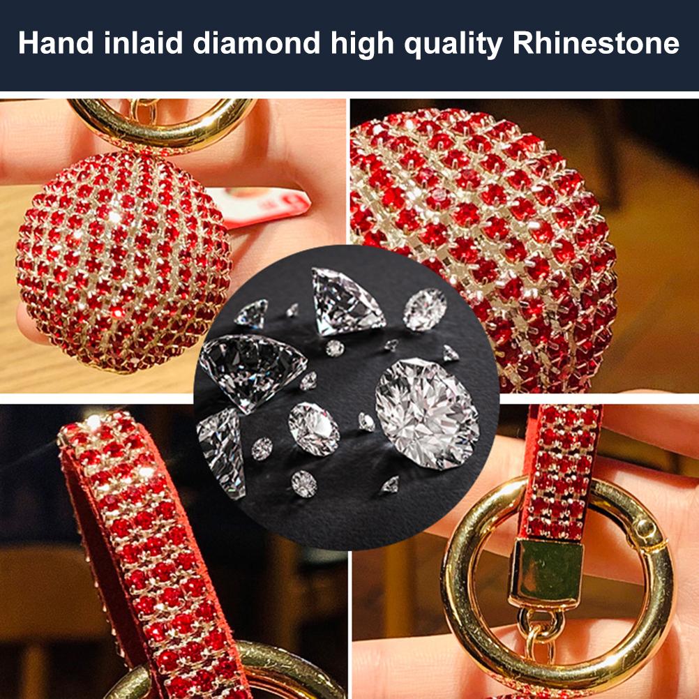 Bling Rhinestone Heart Shape Keychains Glitter Crystal Heart Key Chain Key Rings Bag Charm for Women Girls