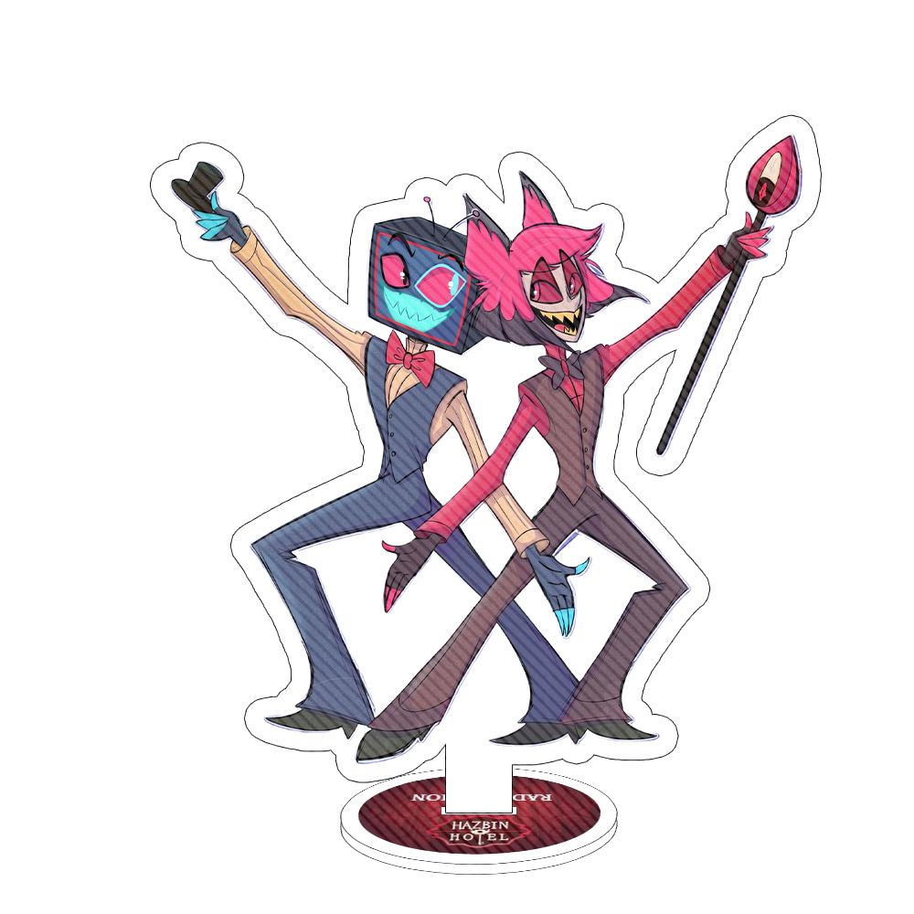 Anime Peripherals 15CM Acrylic Stand Velvet Alastor Vox Valentino Lucifer Adam The Exorcist Desktop Ornament Festival Gift