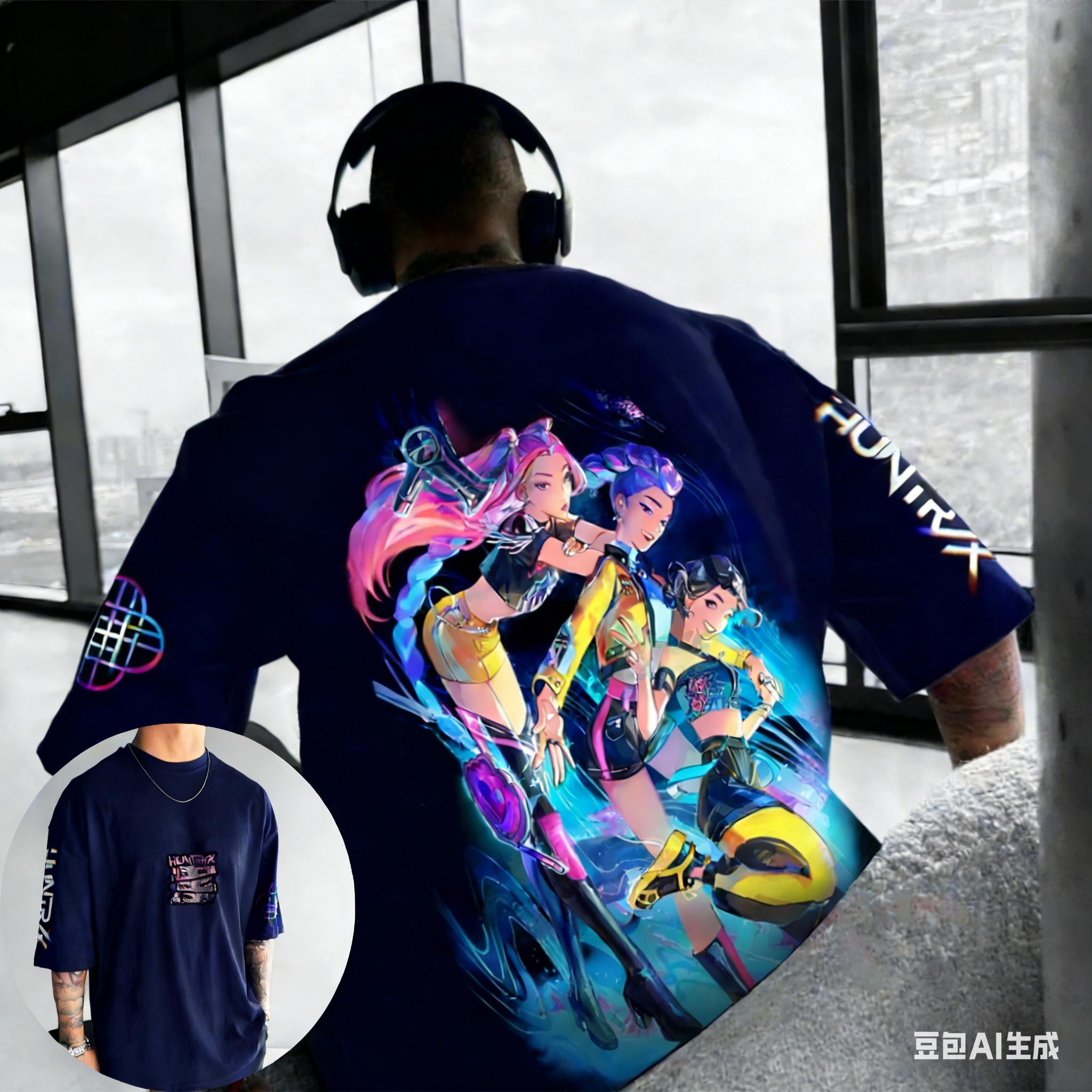 

HUNTRX Rumi Mira ZoeyKPop Demon Hunter Officially Authorizes Netflix Anime Movie 2026Summer Men Women Cotton Oversized Tshirt 4XL