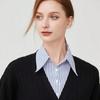 Pointed collar striped shirt fake collar, women's versatile decoration collars blue and white stripes sweater collar