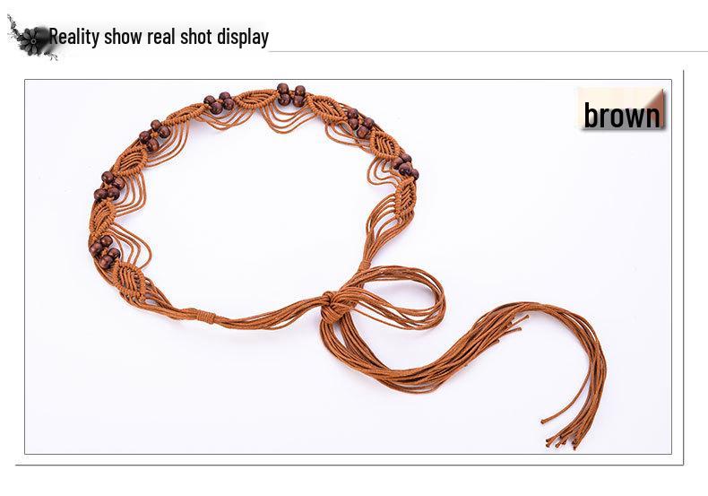Ethnic Wax Rope Handmade Waistband Bohemian Waist Chain Belt Accessory