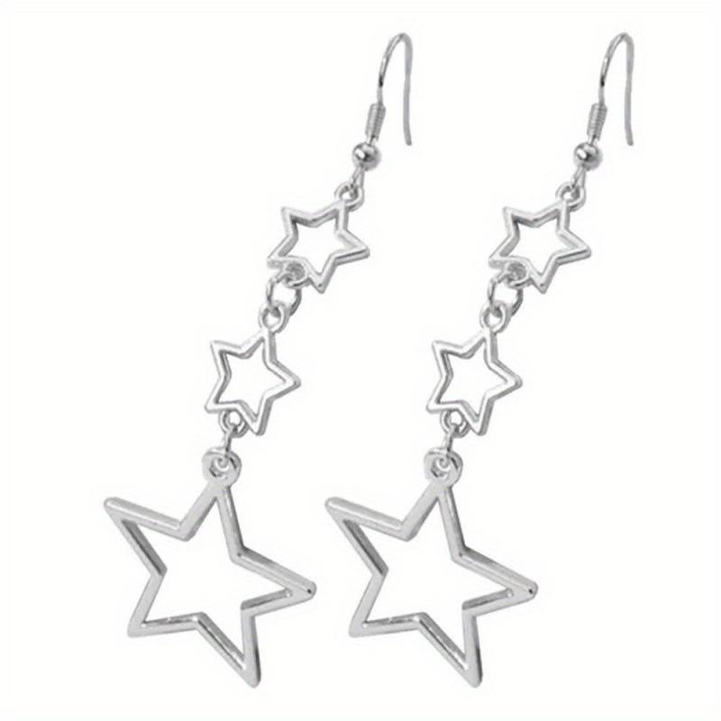 European & American Cross-Border Fashion Star Earrings: Stylish Hollow Five-pointed Design for Women - Trendy Fresh Accessory
