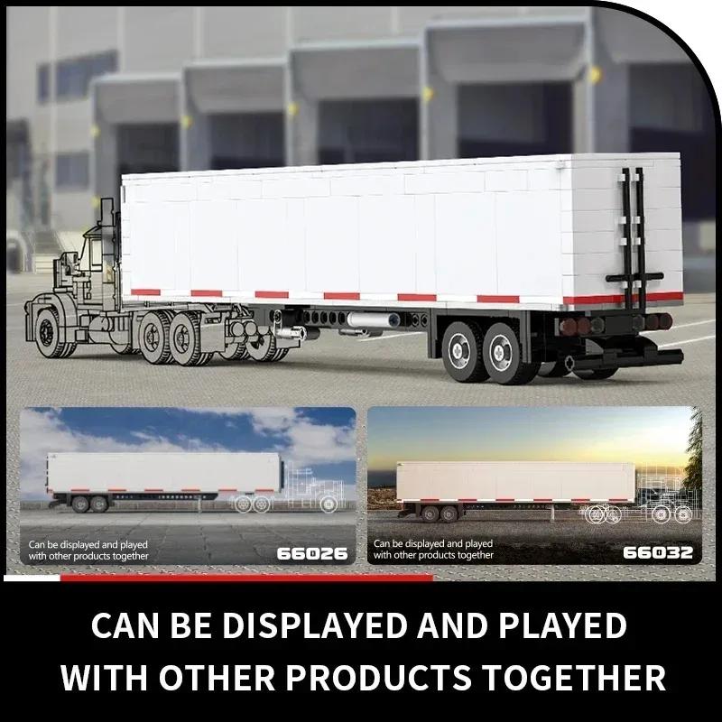 421PCS European Truck Head Building Blocks Connectable Container Trailer Model Bricks Educational DIY Toys For Children's Gifts