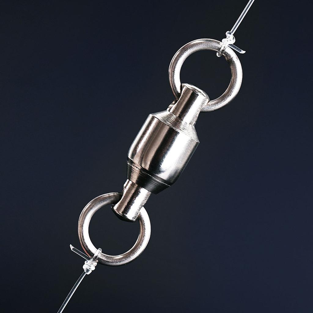 20Pcs Bearing Fishing Swivel Line Connector Saltwater Fishing Tackle Stainless Rolling Swivels Barrel Swivel Connectors