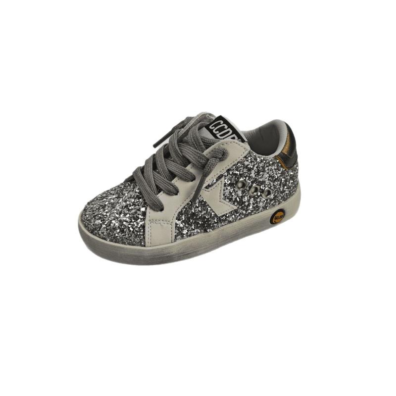 Children Clothing Yulin-001 Boys New Four-Season Children's Girls Colorful Sequin Star Pattern Board Shoes Kids Toddler Soft Sole Casual Trainers Cm
