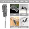 Microfiber Duster Brush with Extension Pole Washable Hand Duster Bendable Head Cobweb Brush for Cleaning Ceiling Fan Furniture