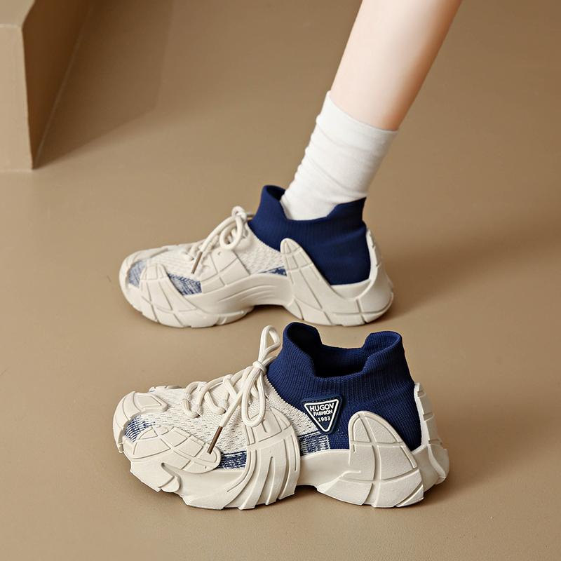 

Fashion CRLAYDK Women s Slip On Sock Shoes Mid Top Walking Running Sport Sneakers Breathable Fashion Tennis Platform Loafers for Lady 35