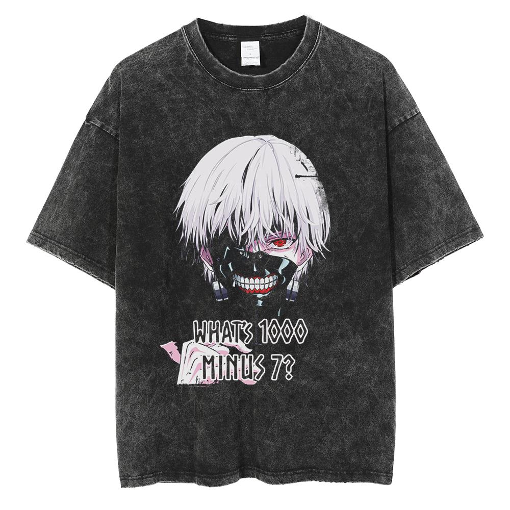 Anime Tokyo Ghoul Ken Kaneki Graphic T Shirt Men Vintage Gothic Tshirts Casual Loose Manga T-Shirt Harajuku Male Cotton T-shirt