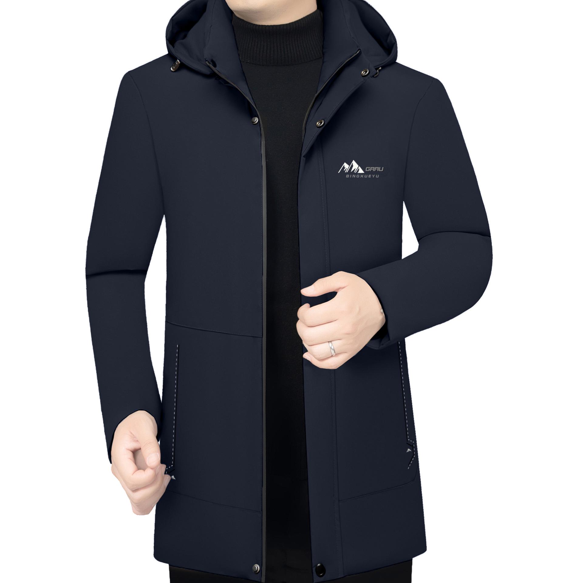 

Men s 2025 Winter Mid-Age Versatile Warm Hooded Cotton Jacket 175/L (120-140 lbs)