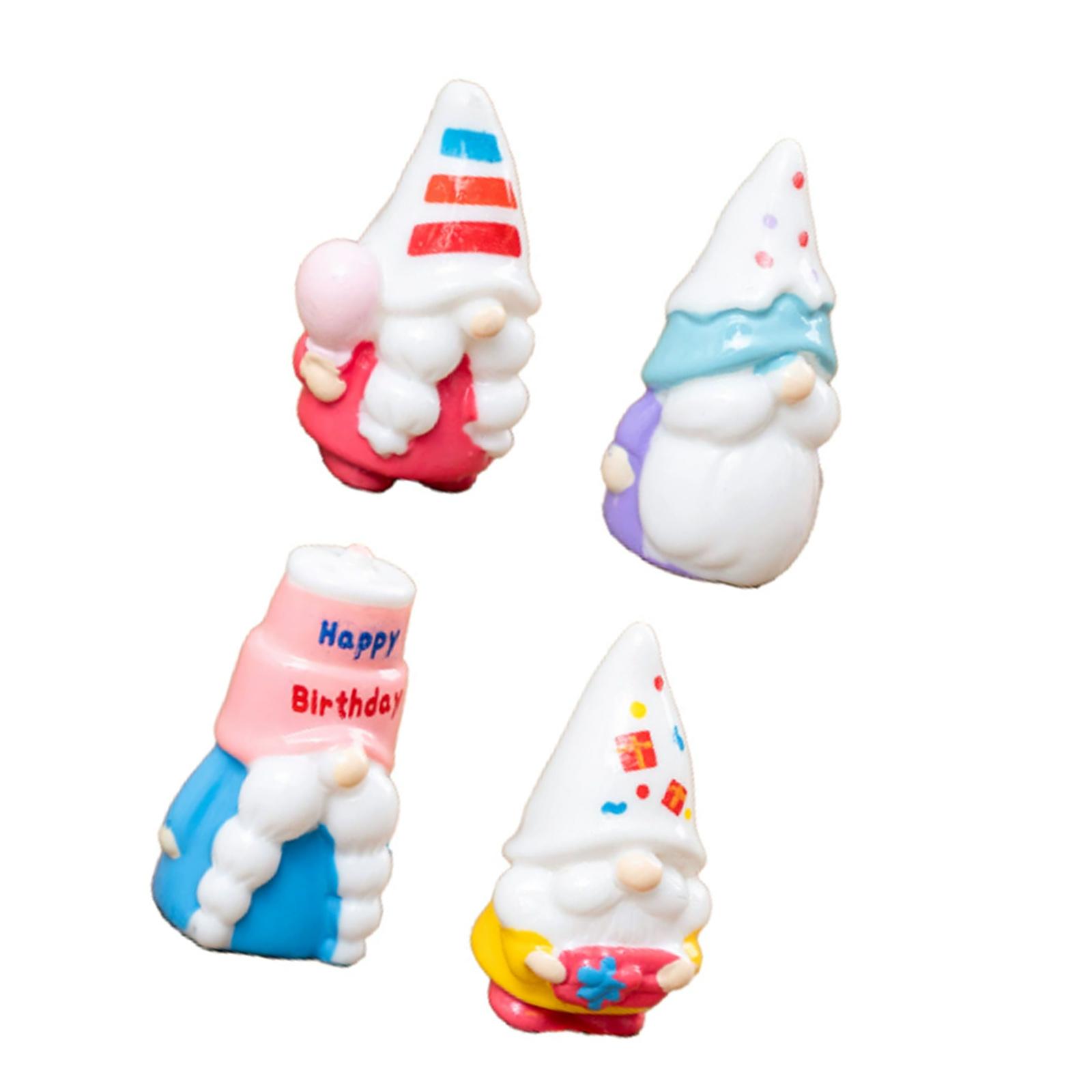 

4Piece Happy Birthday Small Doll Miniature Resin Craft Festival Decors For Home Office And Vehicle Interior Enhancement 1