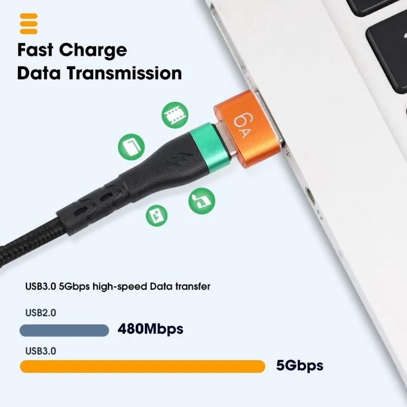 6A USB To Type C OTG Adapter USB-C Male To Type-c Female Charger Converter For Samsung S24 Xiaomi MacBook Data Transfer Adapter