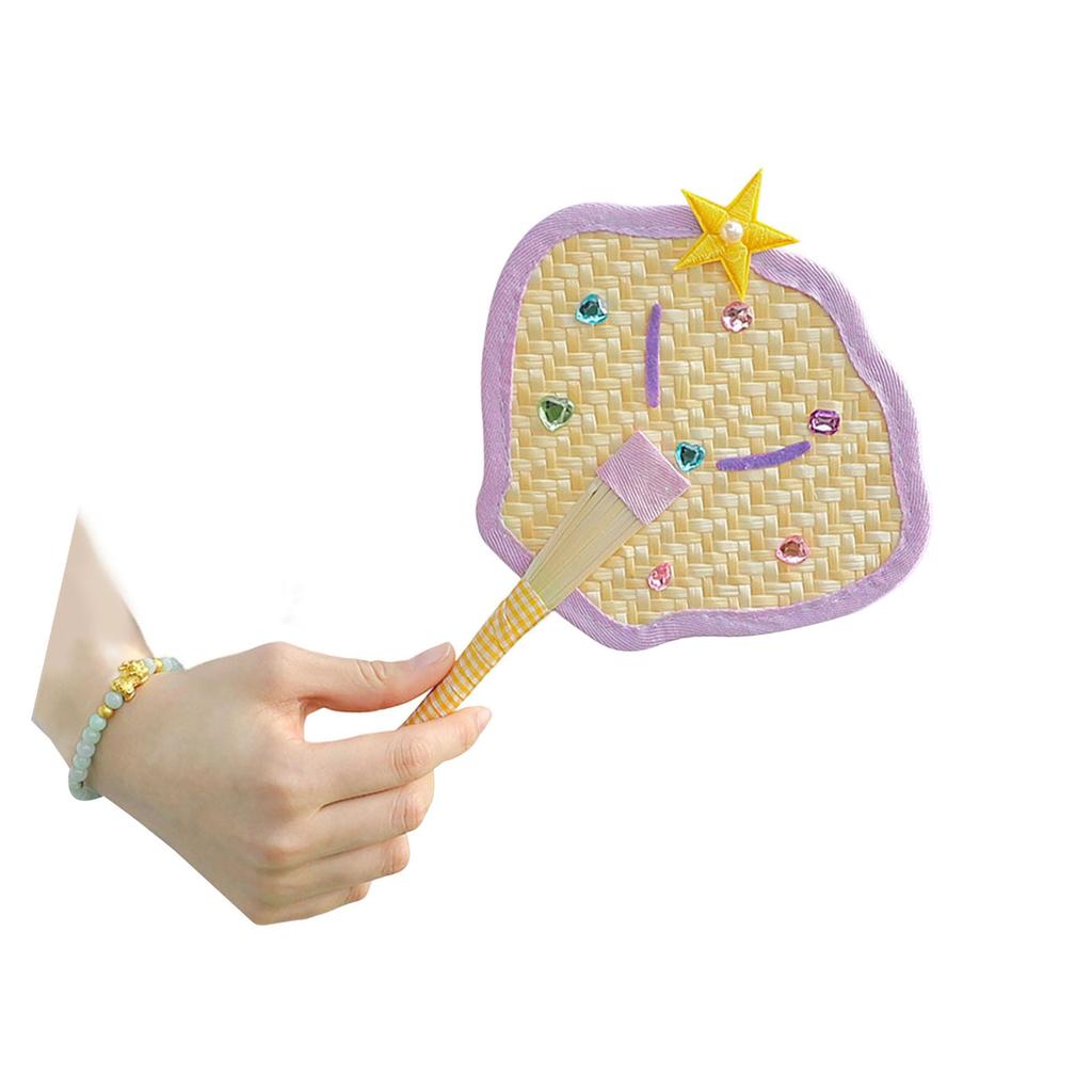 Artistic Photo Shoot Props Vintage Hand Fan Breathable Wheat Straw Craft Outdoor Event Decoration Item