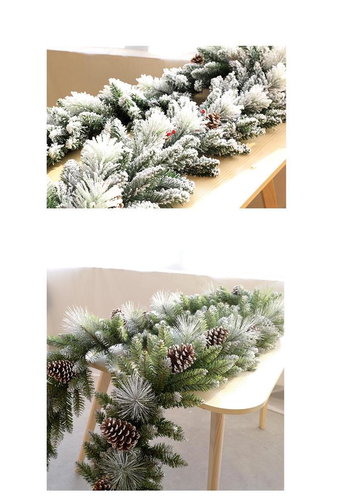 Christmas Encryption 2.7m Flocked Vine Door Hanging Decoration