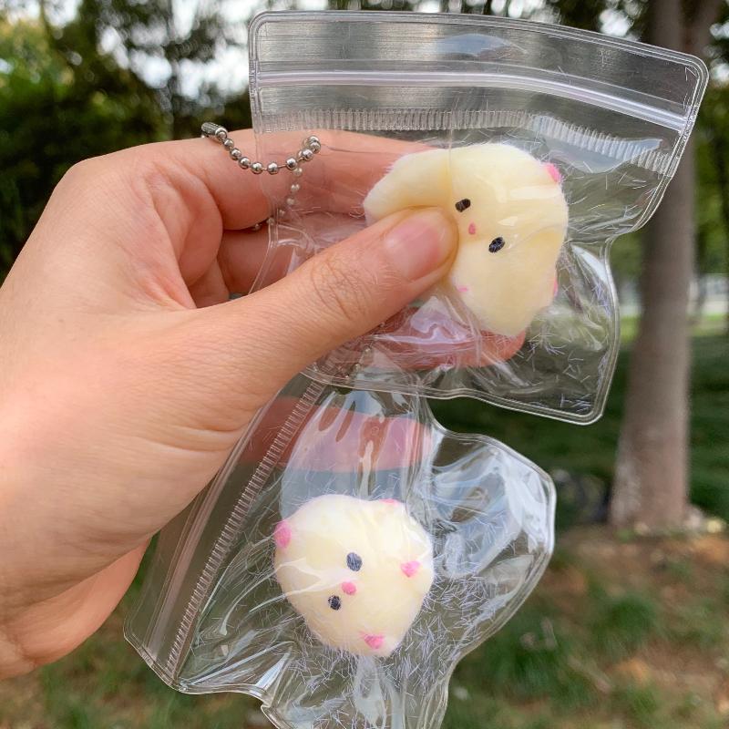 Cute Squishy Chick Fidget Toy Phone Chain Stress Relief Toy Bag Charms Super Soft Rebound Chicken Animal KeyChain Kawaii Pendant