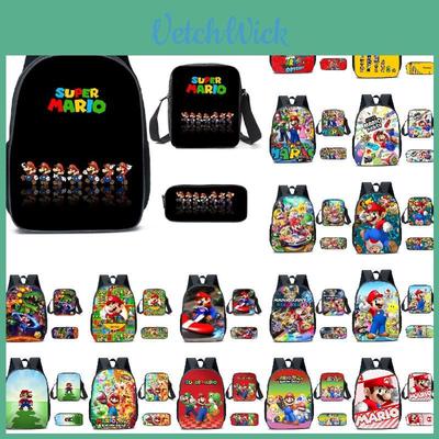 New Arrival Mario Cartoon Backpack For Elementary And Middle School Students Lunch Bag And Pencil Case Included