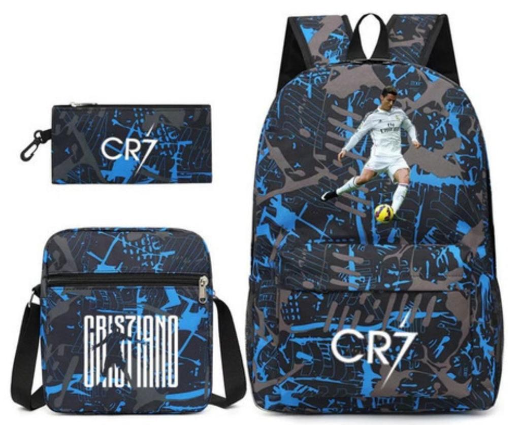 Youth Fashion Backpack Shoulder Bag Pencil Case Children'S Student School Bag 3-Piece Set